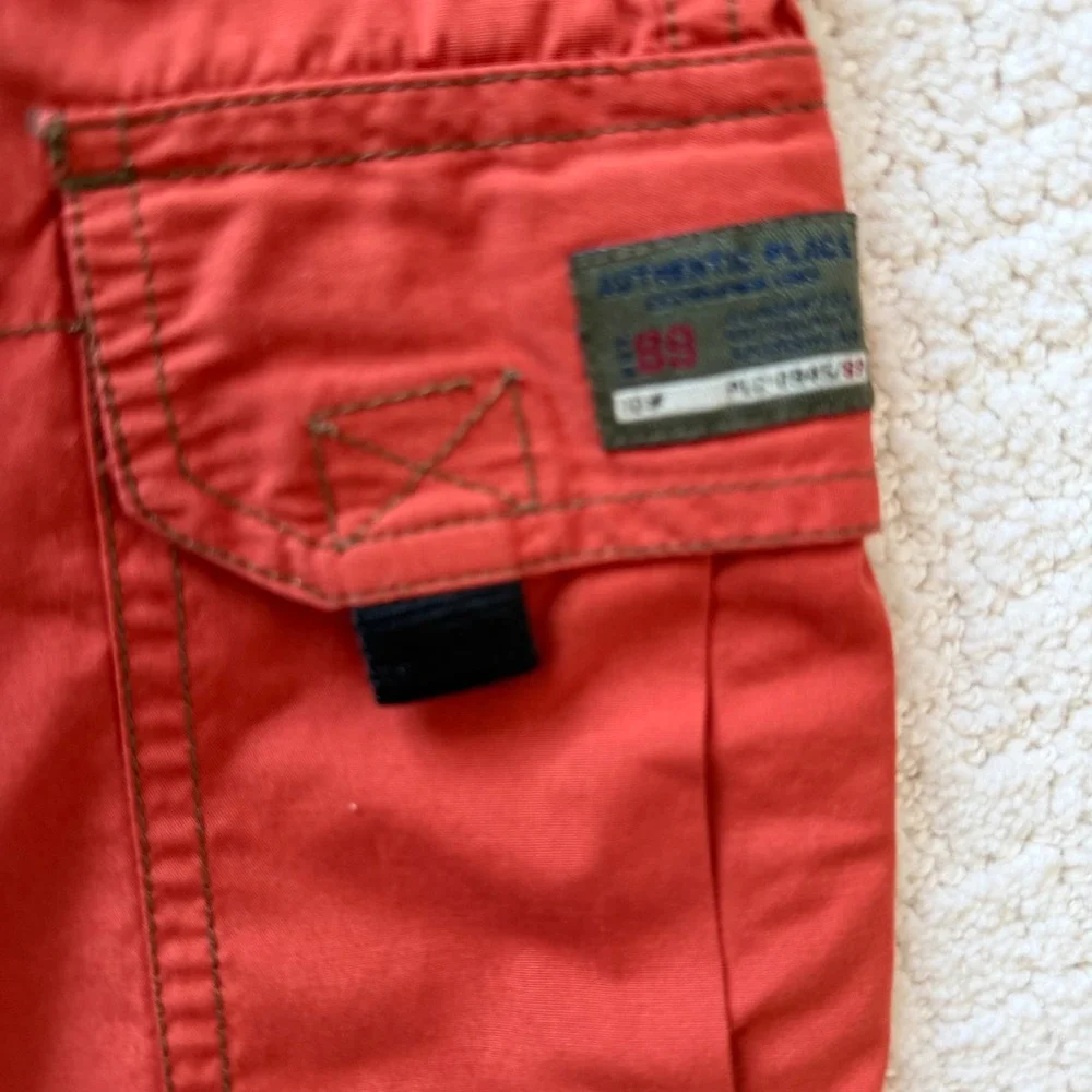 The Childrens Place Boys Orange Cargo Shorts Built-in Belt Size 4‎ Utility